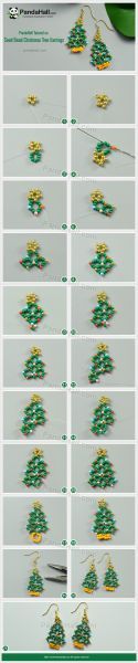 1-PandaHall-Tutorial-on-Seed-Bead-Christmas-Tree-Earrings