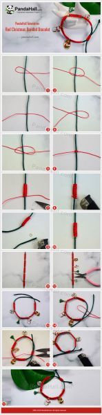 3-PandaHall-Tutorial-on-Red-Christmas-Braided-Bracelet