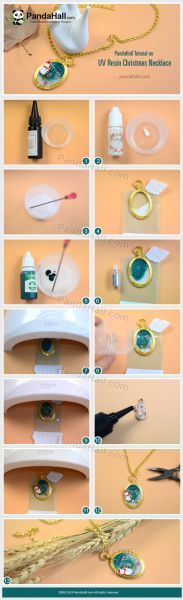 4-PandaHall-Tutorial-on-UV-Resin-Christmas-Necklace